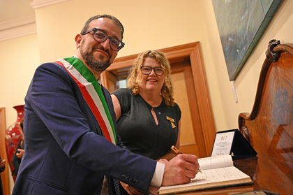 Mayor of L'Aquila visit