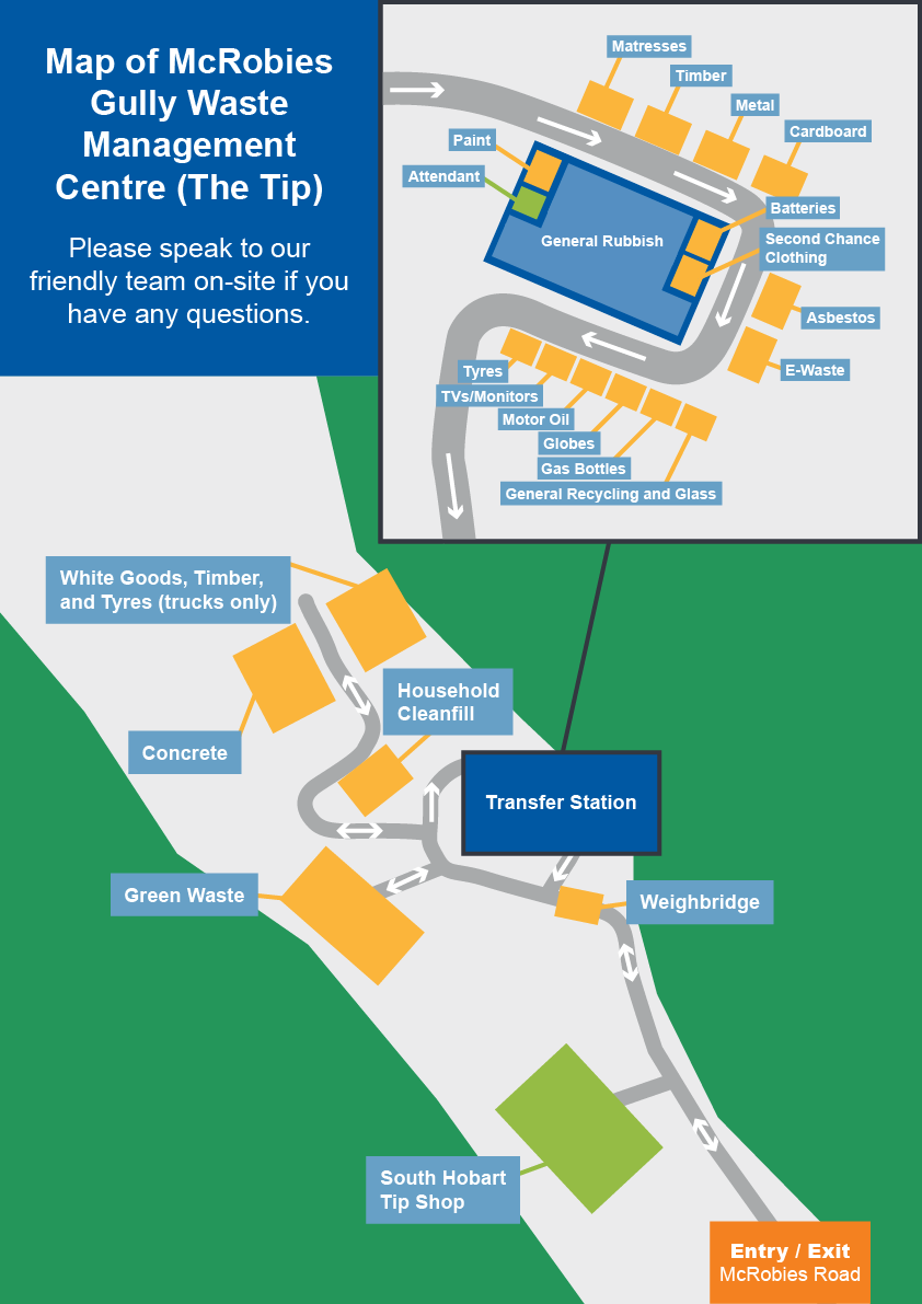 Map of McRobies Gully Waste Management Centre (The Tip)